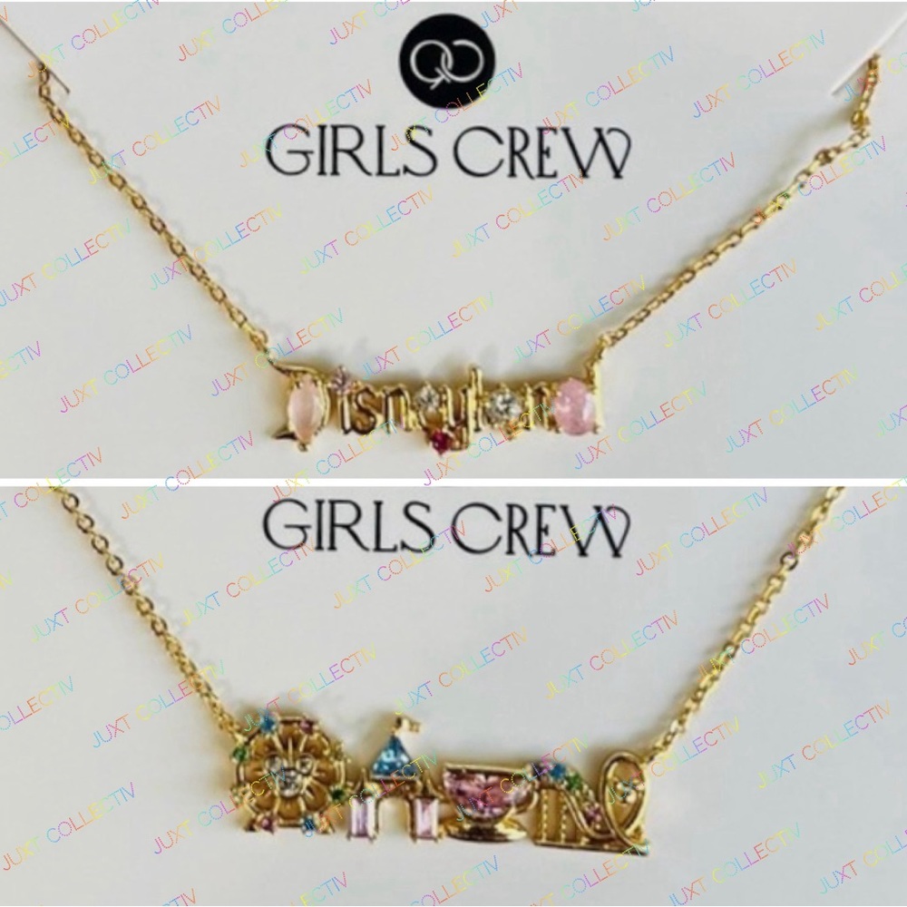 Disney Parks x Girls Crew Disneyland Logo Attractions Icons Set of 2 Necklaces